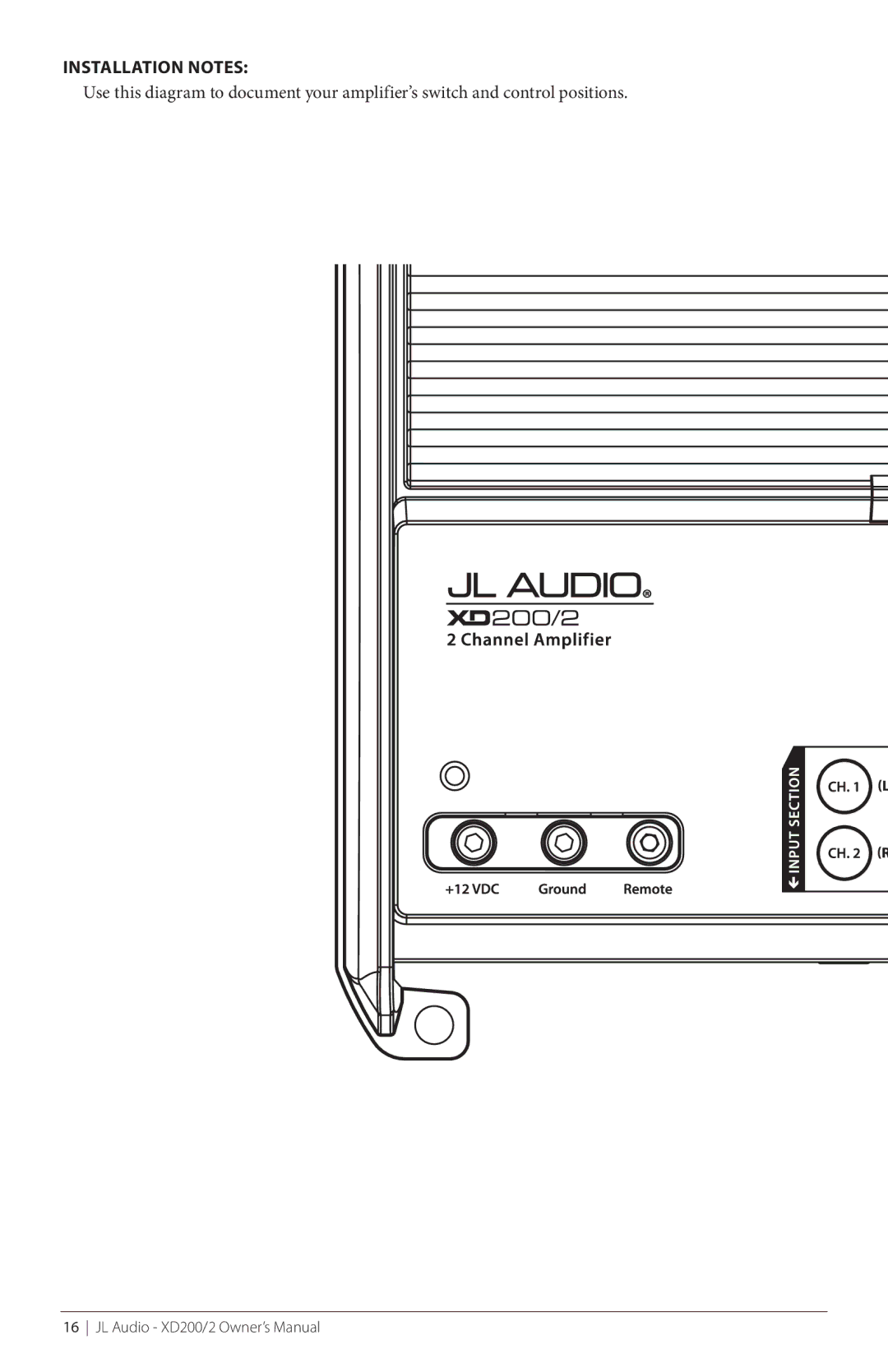 JL Audio XD200/2 owner manual Installation Notes 